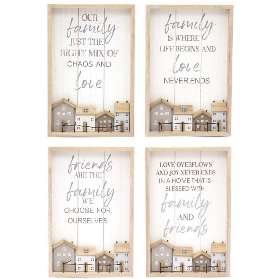 Home Accessories Carousel Shop Decorative Accessories | Shabby Chic Wooden House Design Friends And Family Plaque | Friends Family Quotes In Frames Wall Signs | Family Gifts Friend Gifts - Design Varies One Supplied