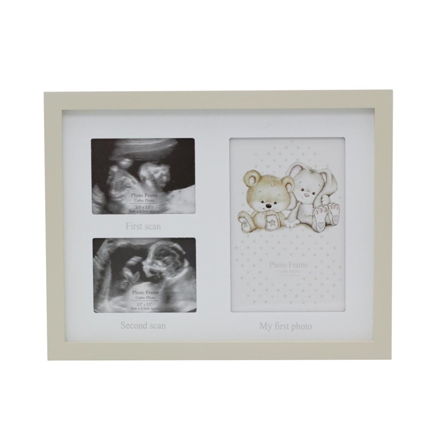 Home Accessories Carousel Shop Photo Frames | Baby 3 Aperture Keepsake Photo Picture Frame ~ Double Ultrasound Scan And 1St Photo Frame