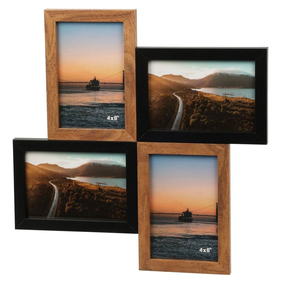 Home Accessories Carousel Shop Photo Frames | Two Tone 4 Aperture Multi Photo Frame | Wall-Mounted Collage Picture Frame