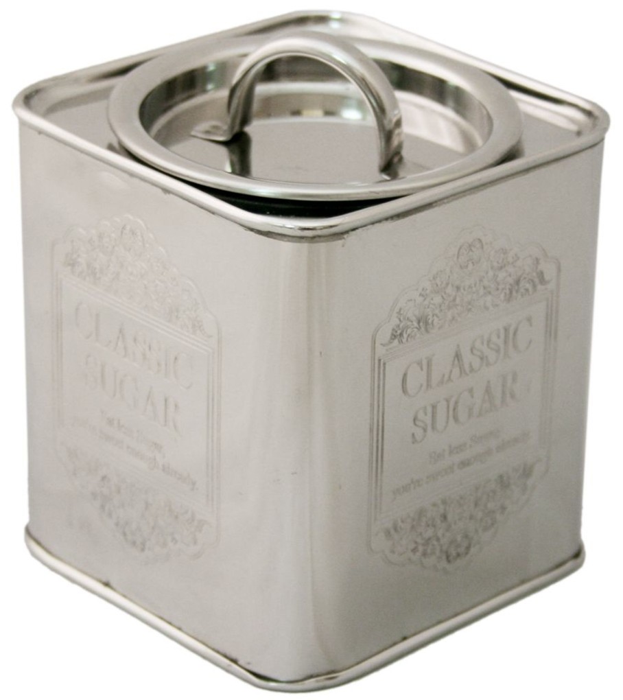 Kitchen & Dining Carousel Shop | Charming Ornate Aluminium Storage Container Canister Tin With Lid - Sugar