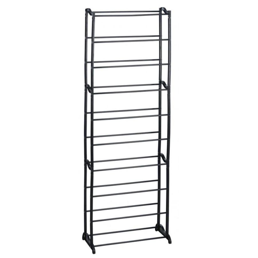 Home Accessories Carousel Shop Shelving & Hooks | 10 Tier Narrow Shoe Rack Black Metal Shoe Storage Organiser | Tall Rack For Storing Shoes Footwear Storage Rack | Hallway Cupboard Metal Shoe Rack Holds 20 Pairs