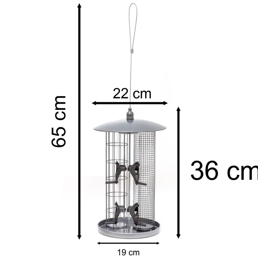 Home Accessories Carousel Shop Bird Houses & Feeders | 3 In 1 Bird Feeding Station Hanging Bird Feeder | Bird Seed Feeder Suet Fat Ball Feeder Nut Feeder | Bird Feeders Hanging Bird Feeders For Wild Birds