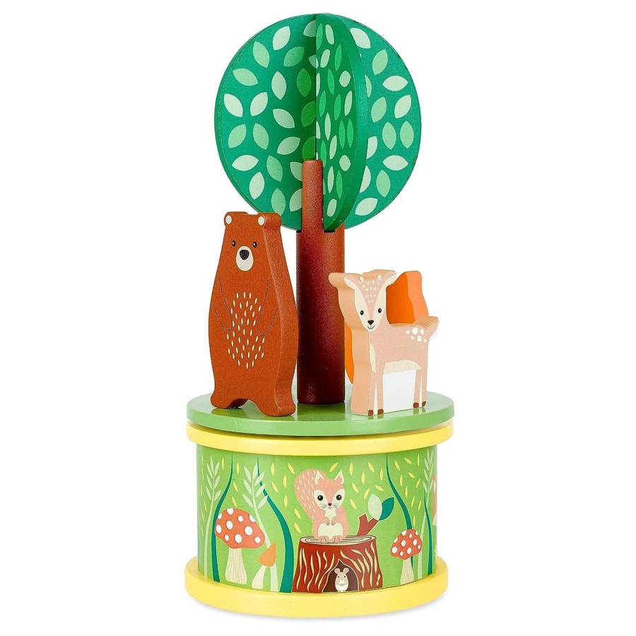 Baby & Child Carousel Shop Orange Tree Toys | Woodland Animal Musical Carousel | Wooden Music Box Toy Merry Go Round Ornament