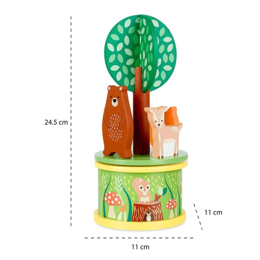 Baby & Child Carousel Shop Orange Tree Toys | Woodland Animal Musical Carousel | Wooden Music Box Toy Merry Go Round Ornament