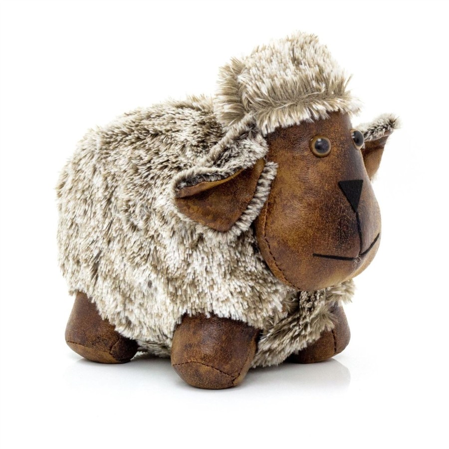 Home Accessories Carousel Shop Animal Doorstops | Beau Sheep Doorstop | Faux Leather Weighted Lamb Sheep Animal Door Stop 1.7Kg