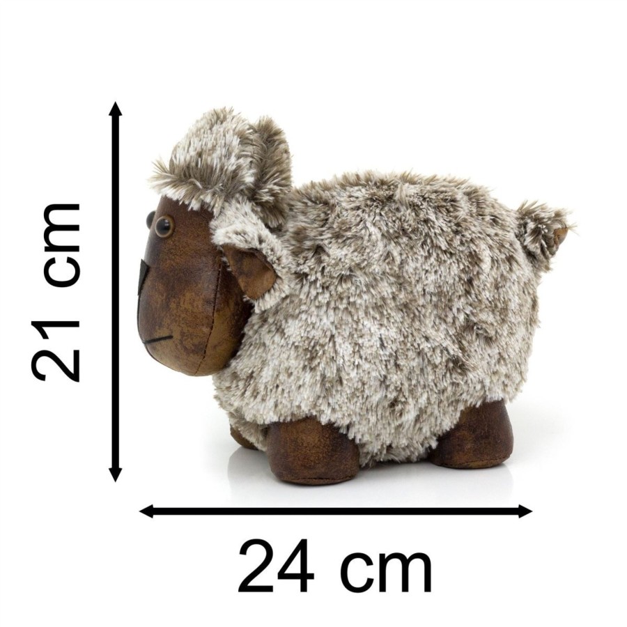 Home Accessories Carousel Shop Animal Doorstops | Beau Sheep Doorstop | Faux Leather Weighted Lamb Sheep Animal Door Stop 1.7Kg