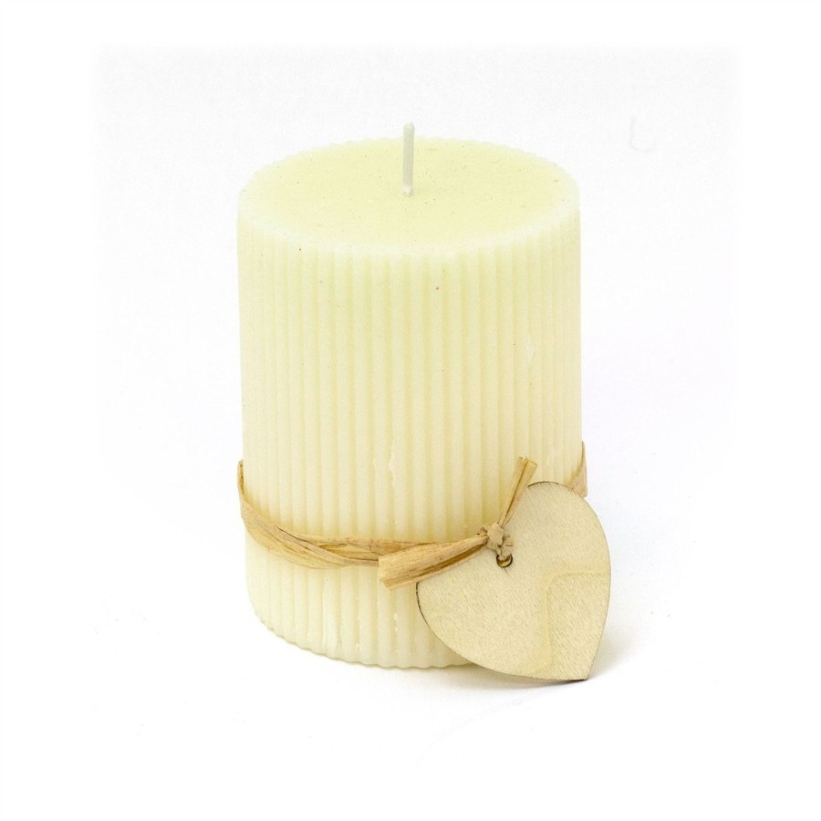 Home Accessories Carousel Shop Candles & Tealights | Scented Church Pillar Candle | Pomegranate Spruce Heart & Cream Pillar Candle