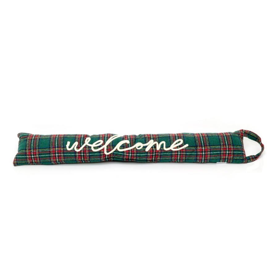 Home Accessories Carousel Shop Draught Excluders | 81Cm Tartan Fabric Door Draught Excluder | Green Plaid Draft Excluder Door Cushion | Welcome Draught Excluder For Doors Door Draught Cushion