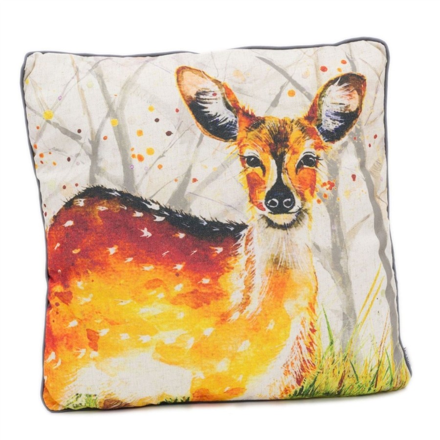 Home Accessories Carousel Shop Soft Furnishings & Rugs | Beautiful Deer Scatter Cushion | Fabric Filled Sofa Cushion | Bed Throw Pillow With Cover - 45Cm