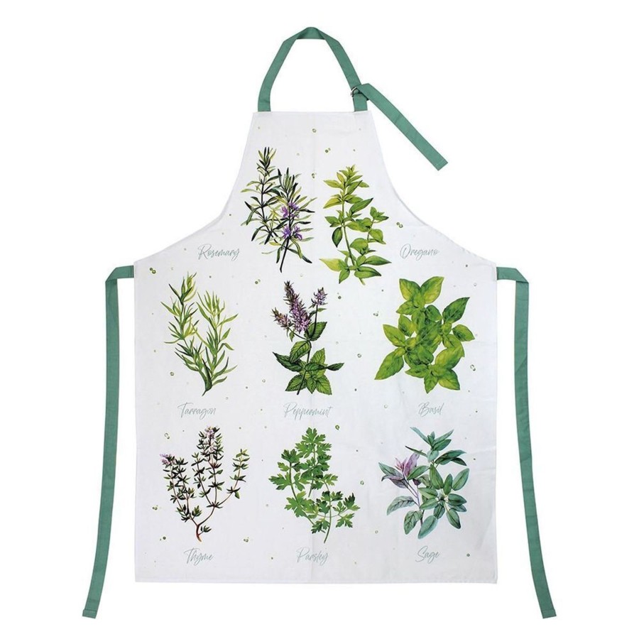 Kitchen & Dining Carousel Shop | The Herb Garden - Kitchen Apron For Adults | 100% Cotton Adjustable Bib Apron