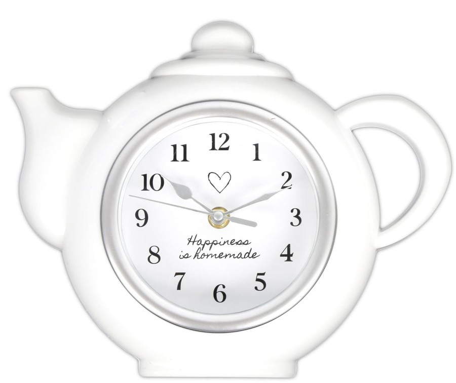 Home Accessories Carousel Shop Clocks | Happiness Is Homemade Wall Hanging Kitchen Teapot Clock Tea Decoration