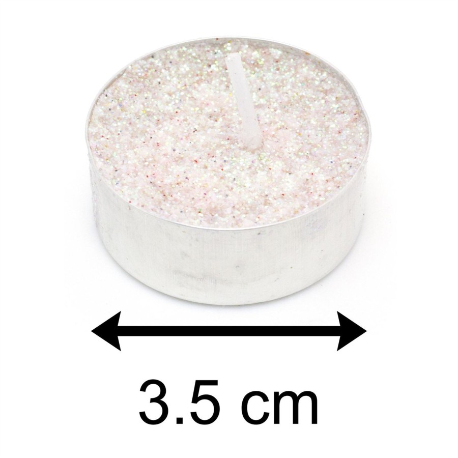 Home Accessories Carousel Shop Candles & Tealights | Pack Of 8 Silver Glitter Tealight Candles | Unscented Candle Tealights | Wedding Christmas Tealight Candles