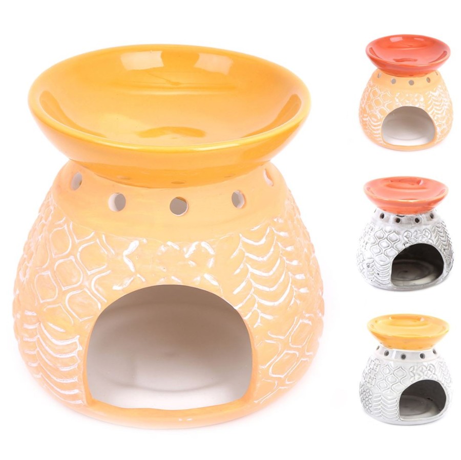 Home Accessories Carousel Shop Oil Burners & Diffusers | Kasbah Essential Oil Fragrance Burner | Oil Burner Tealight Candle Holder | Aromatherapy Lamp - Colour Varies One Supplied