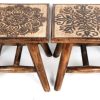 Home Accessories Carousel Shop Side Tables | Wooden Hand Carved Mango Wood Stool ~ Design Vary