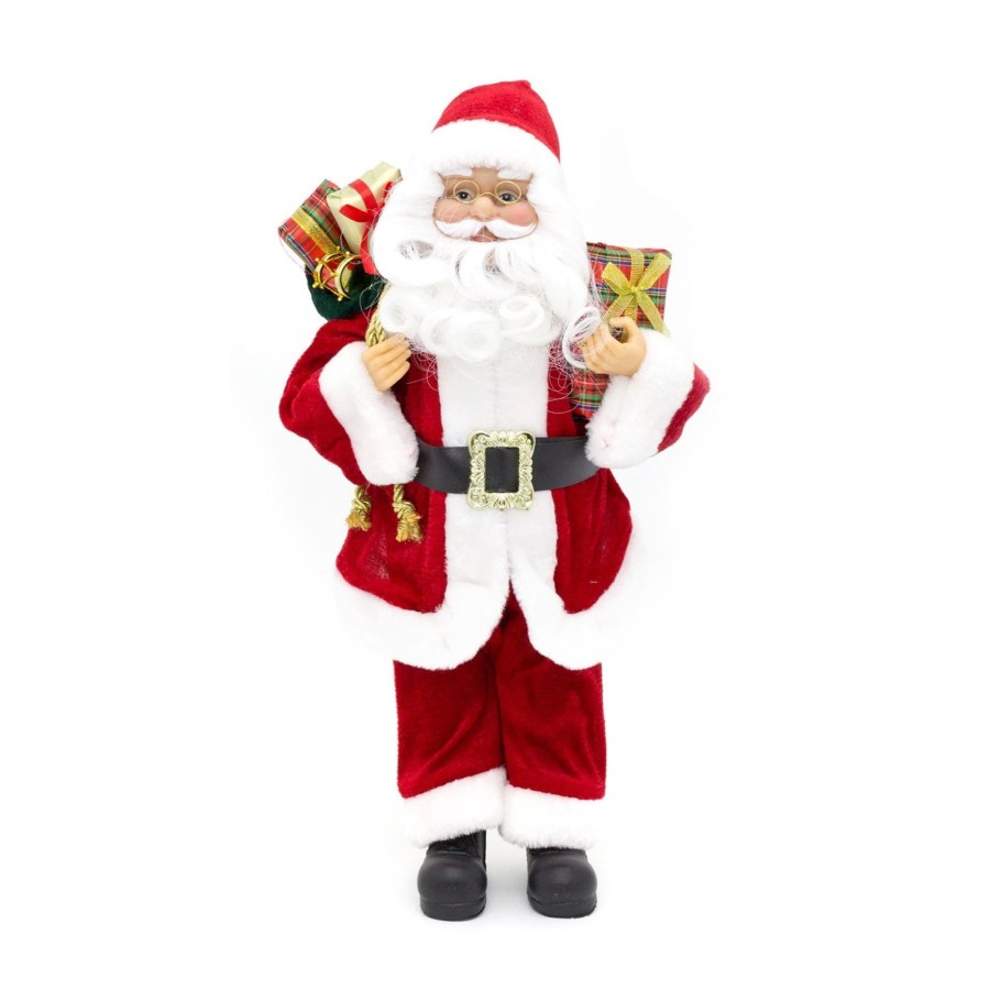 Celebrations Carousel Shop | 45Cm Traditional Father Christmas Figure | Standing Santa Claus Ornament | Santa Figurine Father Christmas Decorations Indoor