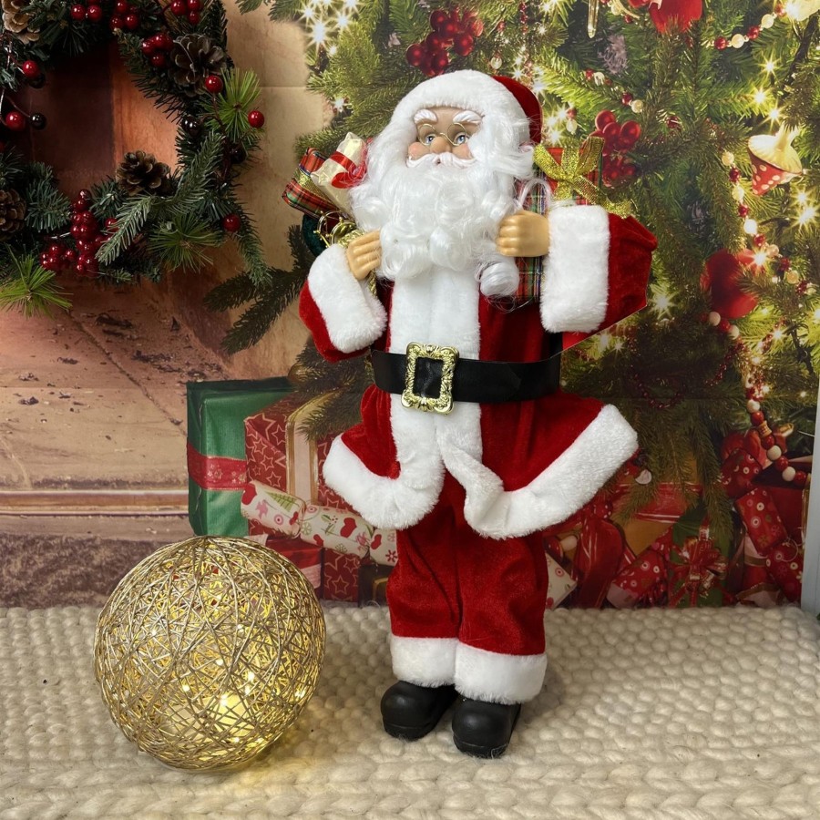 Celebrations Carousel Shop | 45Cm Traditional Father Christmas Figure | Standing Santa Claus Ornament | Santa Figurine Father Christmas Decorations Indoor