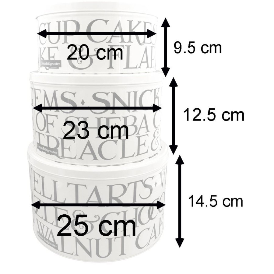 Kitchen & Dining Carousel Shop | Emma Bridgewater Black Toast & Marmalade Set Of 3 Cake Tins | Cake Storage Tins