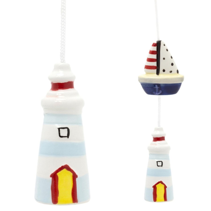 Home Accessories Carousel Shop Bathroom Accessories | Nautical Light Pull Bathroom Decoration | Glazed Ceramic Light Switch Pull Cord | Seaside Nautical Decoration