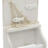 Home Accessories Carousel Shop Bathroom Accessories | White Wooden Shabby Chic Nautical Bathroom Toilet Loo Roll Holder