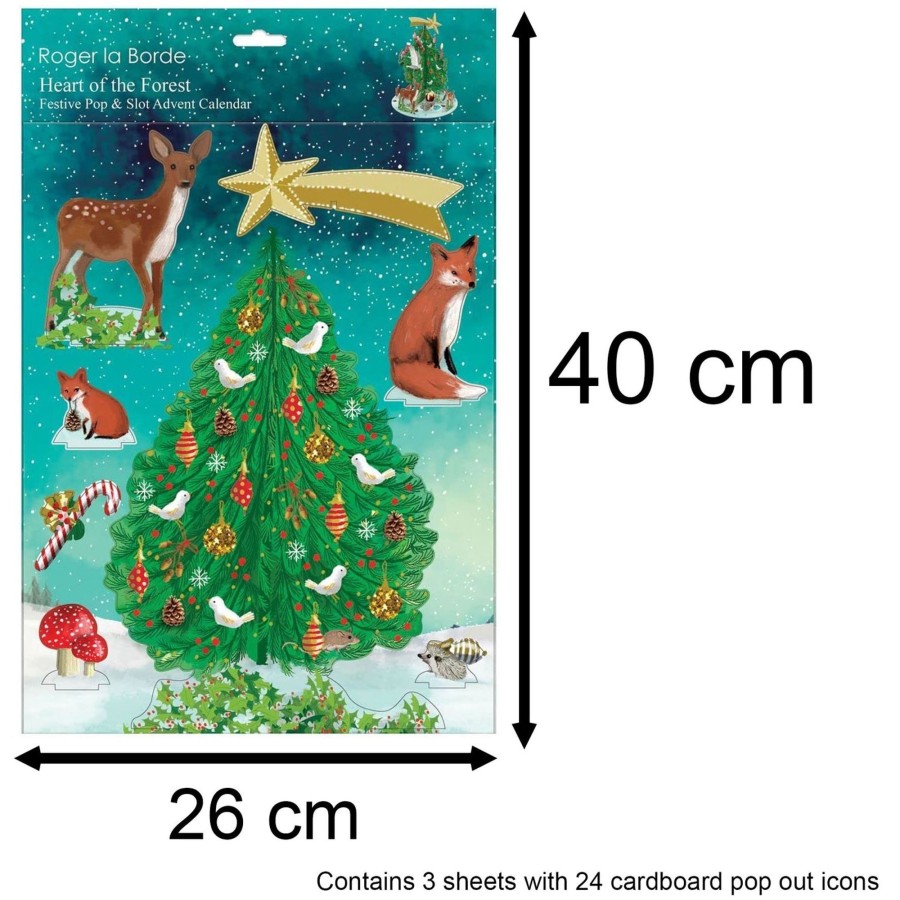 Celebrations Carousel Shop | 3D Christmas Advent Calendar Heart Of The Forest Pop & Slot Advent Calendar | Pop Up Advent Calendar Freestanding Advent Calendar | Christmas Tree Advent Calendar