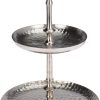 Kitchen & Dining Carousel Shop | 2 Tier Silver Metal Cupcake Holder Afternoon Tea Cake Scone Sweet Dessert Display Stand Platter - Small