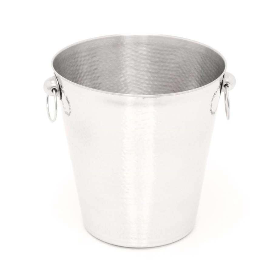 Kitchen & Dining Carousel Shop | Stylish Hammered Silver Stainless Steel Champagne Bucket With Handles Bottle Wine Cooler | Prosecco Chiller Wine Champagne Ice Bucket | Champagne Bottle Holders