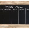 Home Accessories Carousel Shop Chalkboards & Planners | Shabby Chic Blackboard Weekly Planner Memo Chalkboard 67Cm X 32Cm ~ Natural