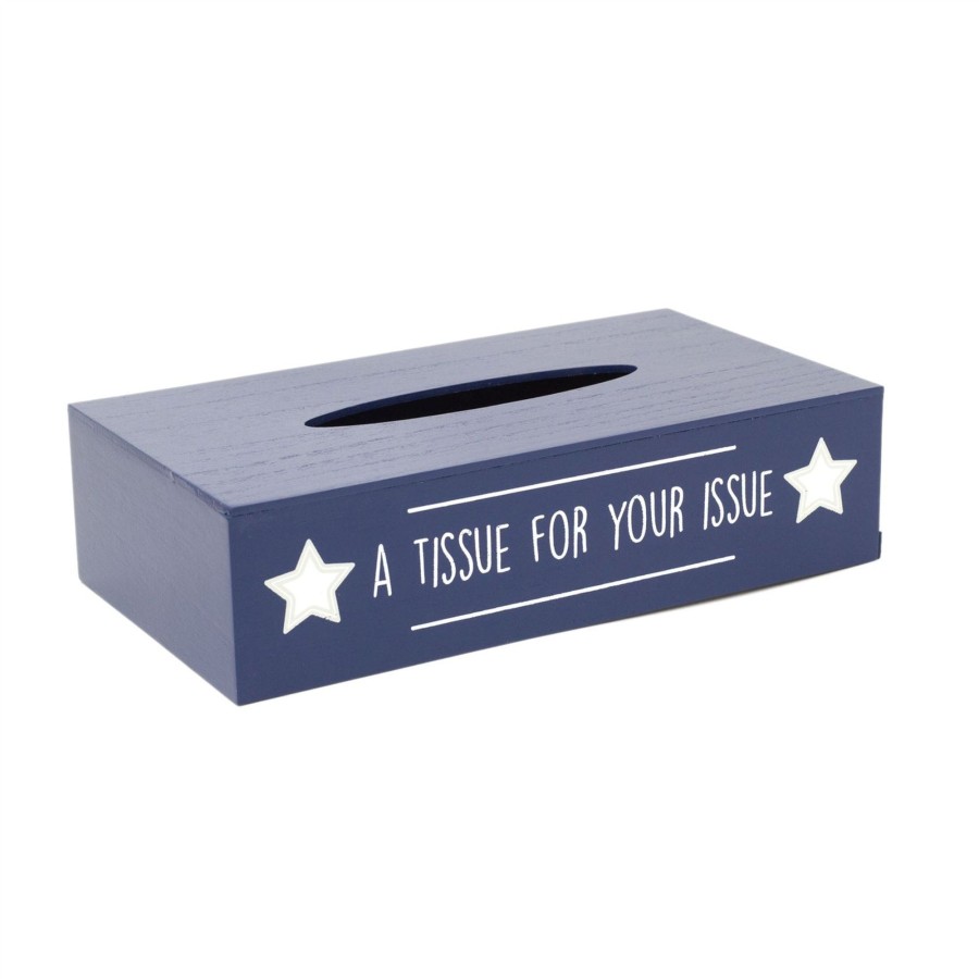 Home Accessories Carousel Shop Boxes & Baskets | Men'S Dads Blue Wooden Tissue Box Holder | Mans Tissue Box Cover Tissue Dispenser Box | Rectangle Novelty Tissue Box Father Day Gifts - A Tissue For Your Issue