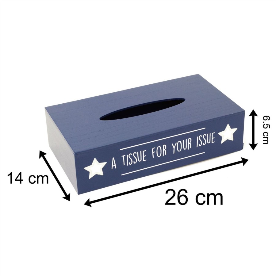 Home Accessories Carousel Shop Boxes & Baskets | Men'S Dads Blue Wooden Tissue Box Holder | Mans Tissue Box Cover Tissue Dispenser Box | Rectangle Novelty Tissue Box Father Day Gifts - A Tissue For Your Issue