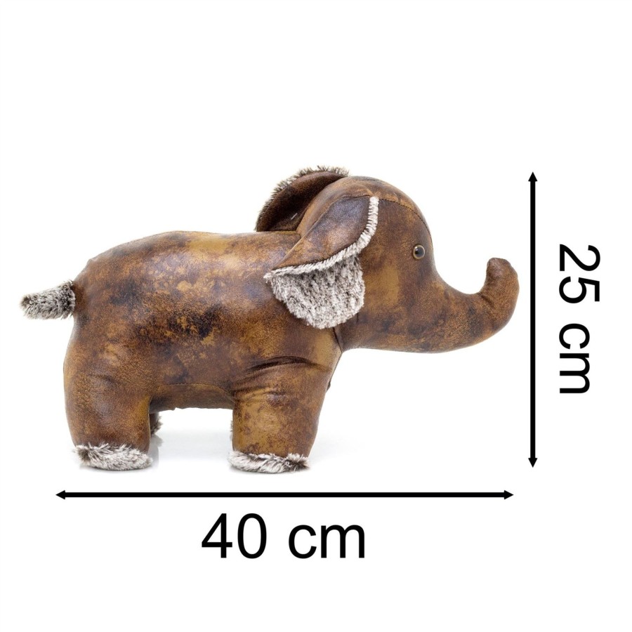 Home Accessories Carousel Shop Animal Doorstops | Bruno Elephant Doorstop | Faux Leather Weighted Elephant Animal Door Stop 2Kg