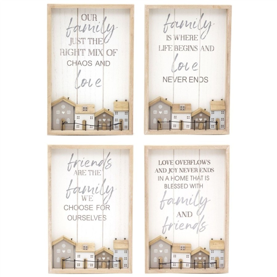 Home Accessories Carousel Shop Signs & Plaques | Shabby Chic Wooden House Design Friends And Family Plaque | Friends Family Quotes In Frames Wall Signs | Family Gifts Friend Gifts - Design Varies One Supplied