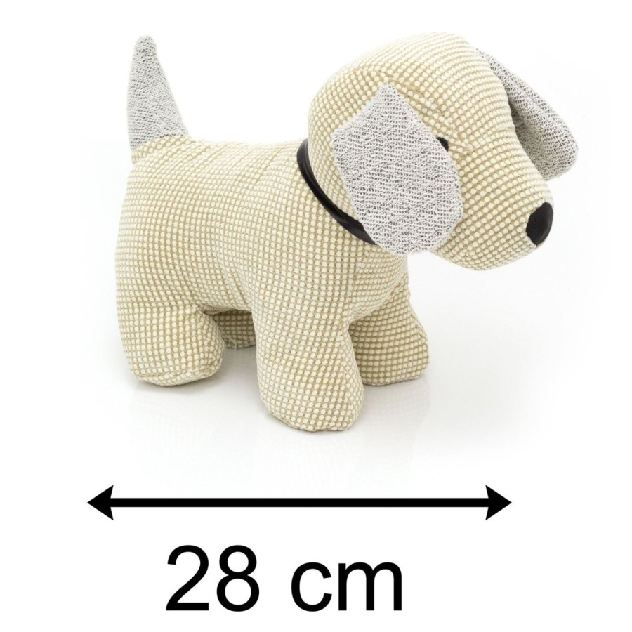 Home Accessories Carousel Shop Animal Doorstops | Cute Puppy Dog Doorstop | Novelty Decorative Fabric Animal Door Stop | Puppy Door Stopper - Beige