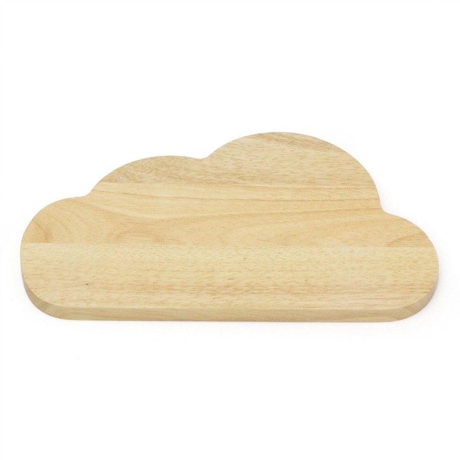 Kitchen & Dining Carousel Shop | 30Cm Cloud Shaped Serving Platter Chopping Board | Hevea Wood Breakfast Board Grazing Board | Cheese Board Snack Serving Board