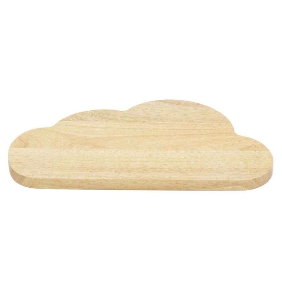 Kitchen & Dining Carousel Shop | 30Cm Cloud Shaped Serving Platter Chopping Board | Hevea Wood Breakfast Board Grazing Board | Cheese Board Snack Serving Board