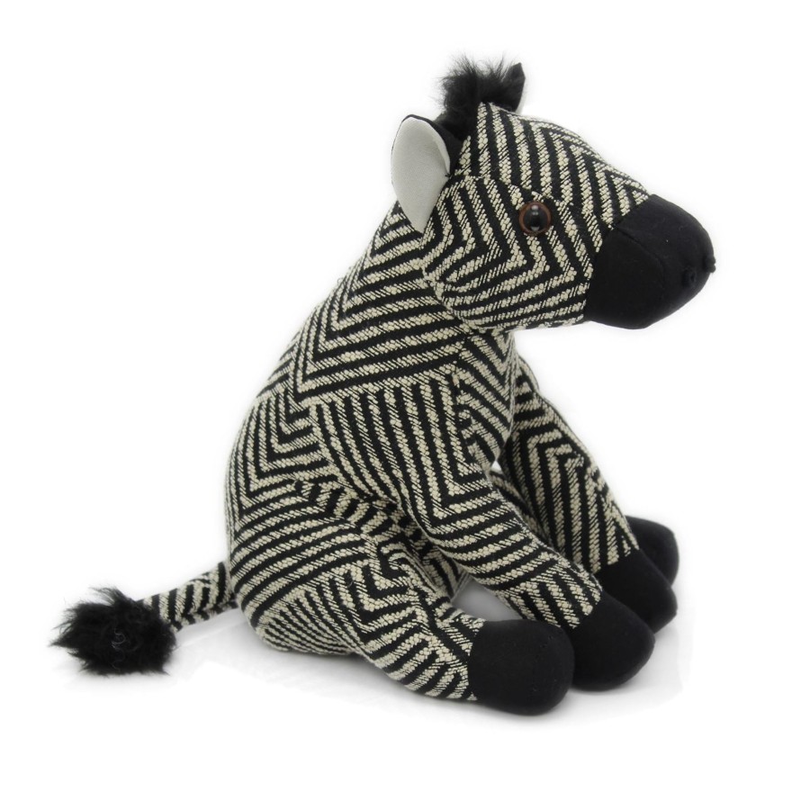 Home Accessories Carousel Shop Animal Doorstops | Fabric Black And White Striped Zebra Animal Doorstop ~ Novelty Decorative Door Stop