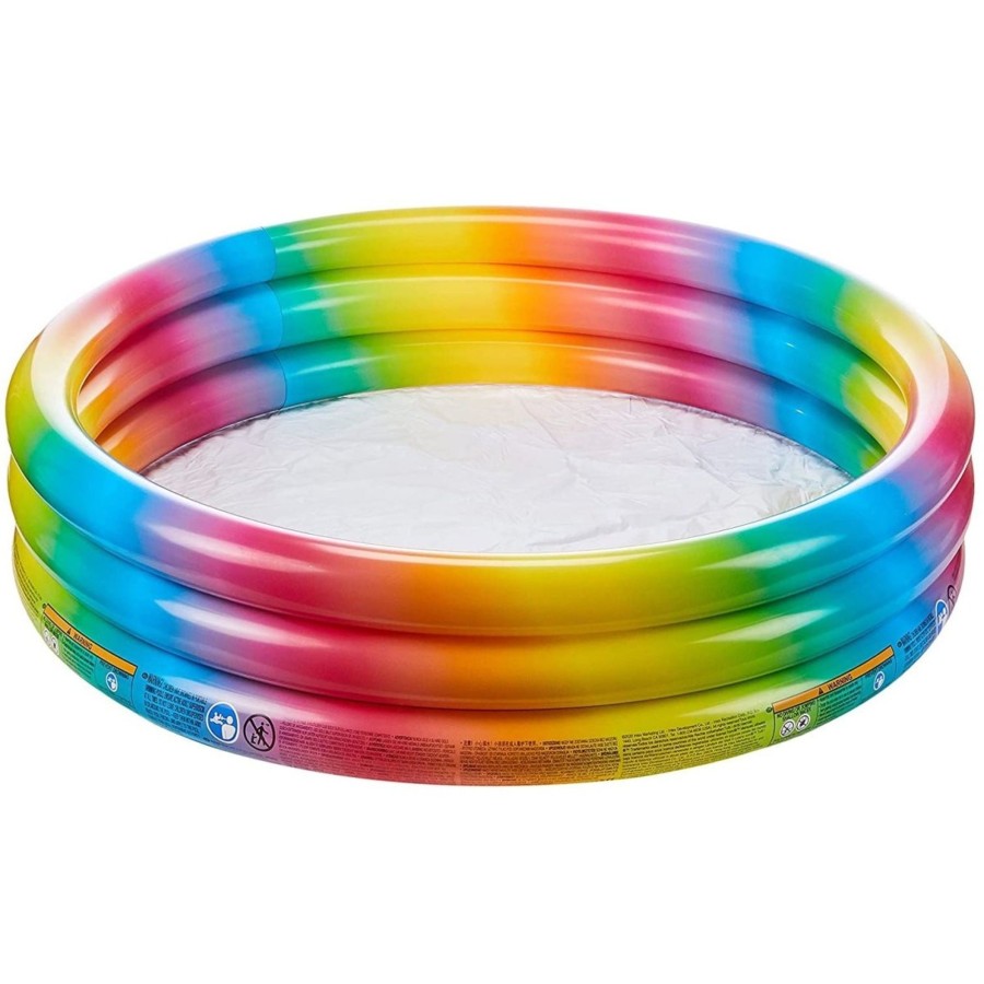 Baby & Child Carousel Shop Outdoor Toys | 168 X 38Cm Rainbow Ombre Paddling Pool | 3 Ring Inflatable Pool Kids Swimming Pool | Outdoor Garden Children'S Swim Pool