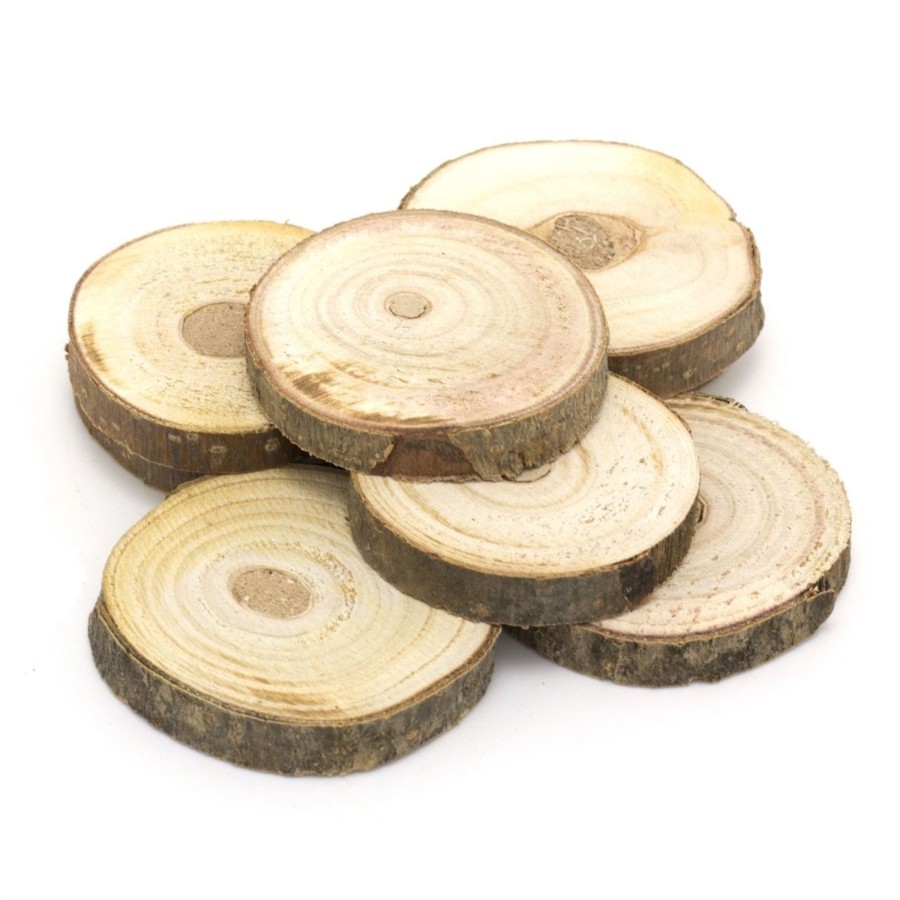 Kitchen & Dining Carousel Shop | Set Of 8 Wood Slices Coasters | Rustic Wedding Decorations Candle Stand | Tree Log Slices Drinks Coasters - 6-8 Cm