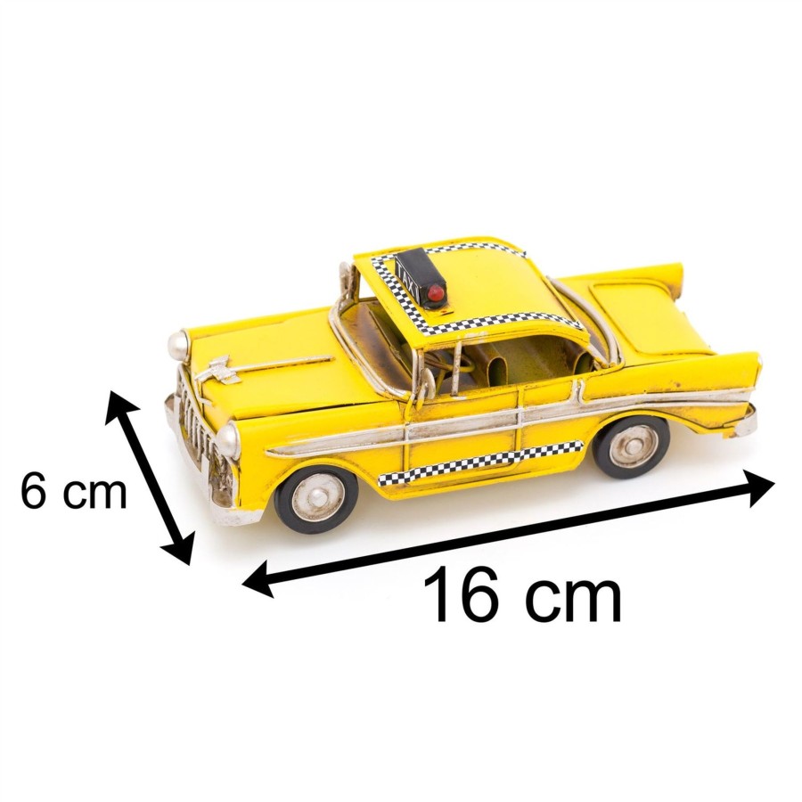 Home Accessories Carousel Shop Decorative Accessories | 16Cm Retro New York City Taxi Tin Model Car | Vintage Metal American Yellow Cab Decoration | Yellow Taxi Cab Ornament