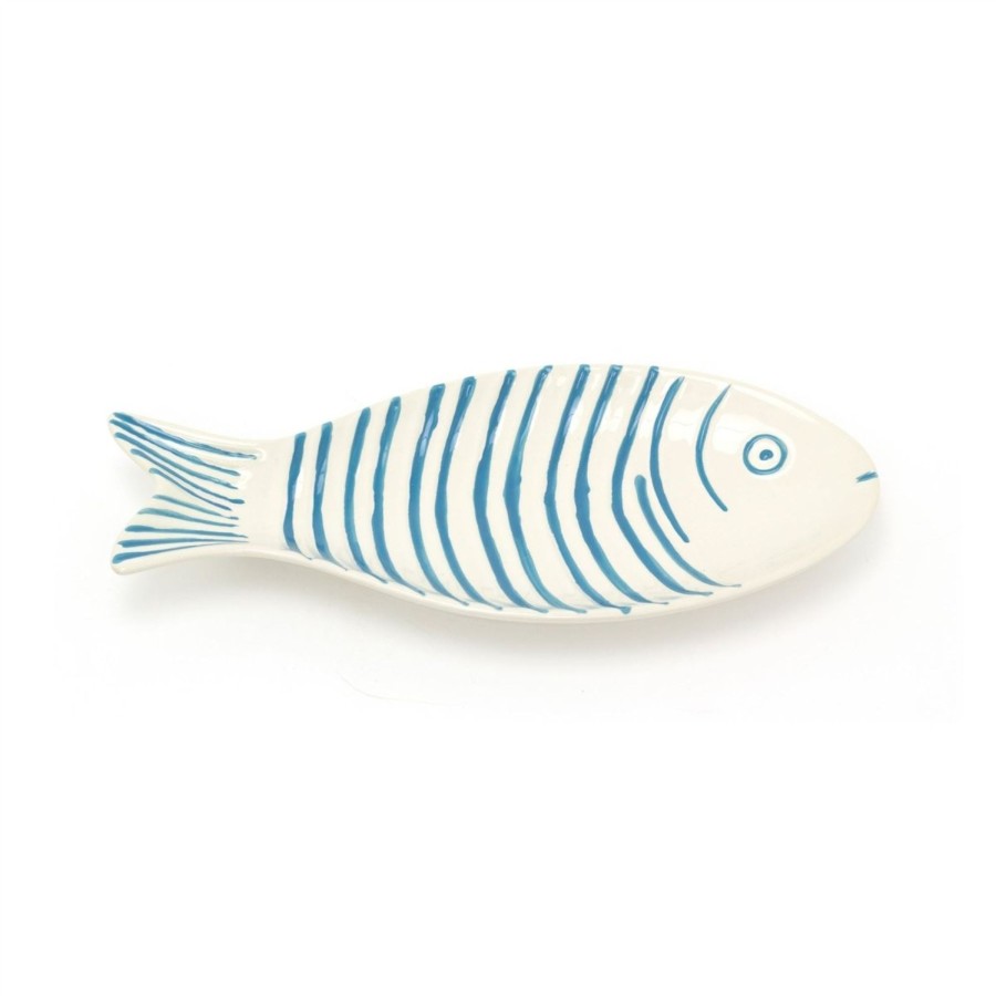 Home Accessories Carousel Shop Decorative Accessories | Ceramic Fish Shaped Dish | Seafood Serving Platter Kitchen Fish Plate - 30Cm