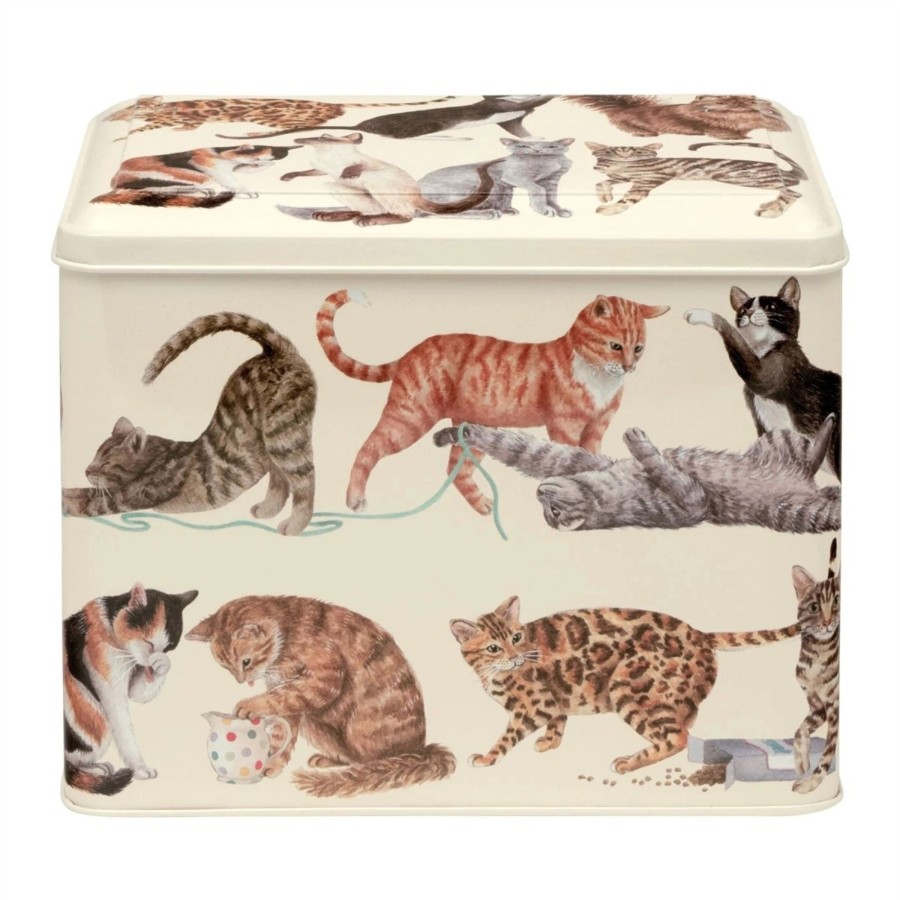 Home Accessories Carousel Shop Boxes & Baskets | Emma Bridgewater - Cats Rectangle Tin Caddy | Kitchen Canister Storage Caddy Tin