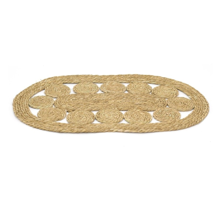 Home Accessories Carousel Shop Soft Furnishings & Rugs | 80Cm Bohemian Oval Rug Braided Area Rug | Woven Rugs Entrance Rug Oval Scatter Rugs | Woven Braided Area Rugs