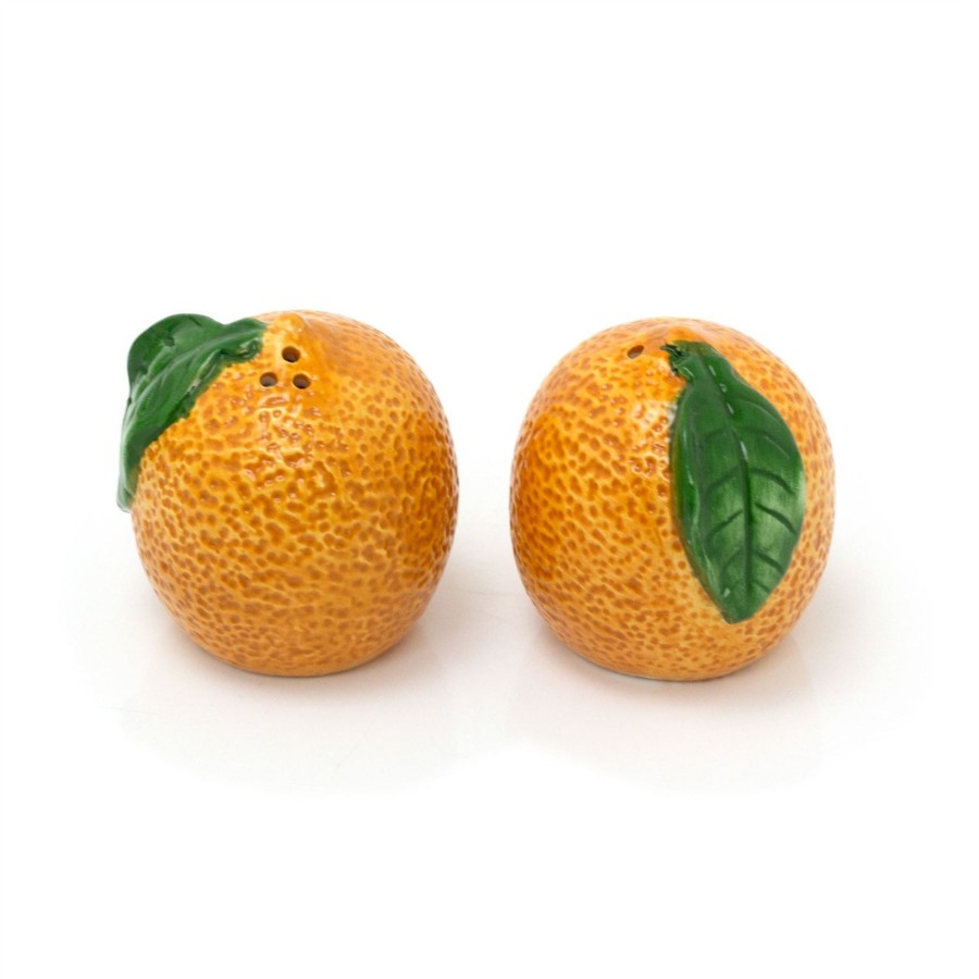 Kitchen & Dining Carousel Shop | Orange Shaped Salt & Pepper Set Fruit Salt And Pepper Pots Salt & Pepper Shakers