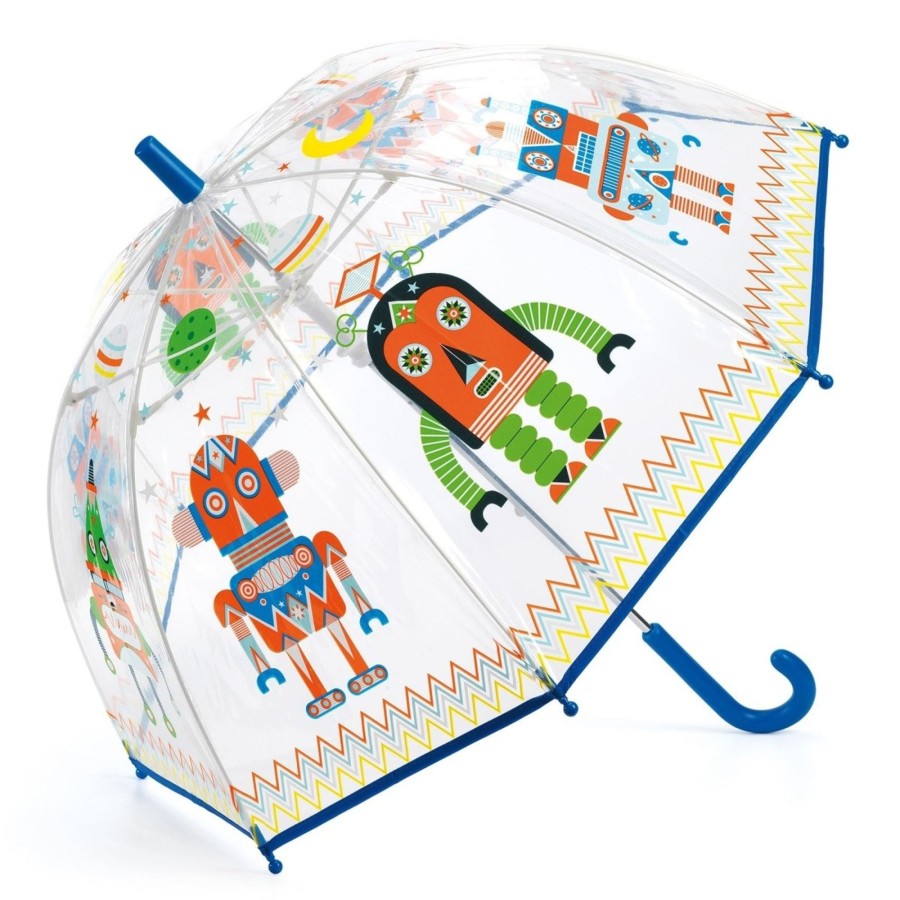 Baby & Child Carousel Shop Djeco | Djeco Dd04806 Childrens Clear Dome Umbrella | Transparent Kids Umbrella - Robots