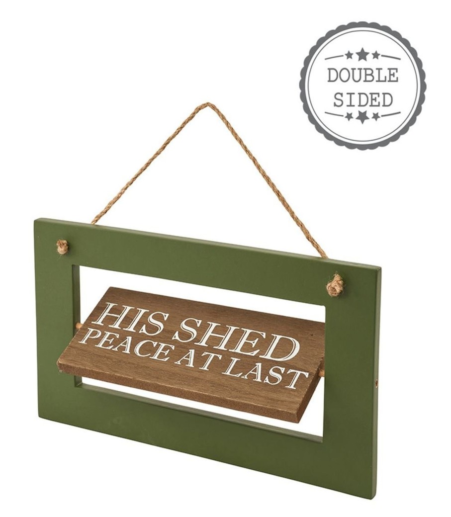 Home Accessories Carousel Shop Wall Decor & Mirrors | Novelty Wooden His Her Double Sided Shed Plaque Hanging Sign Decoration