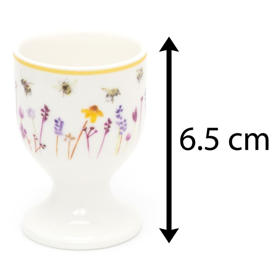 Kitchen & Dining Carousel Shop | Fine China Set Of 2 Busy Bee Floral Egg Cups | Boiled Egg Cup Set | Breakfast Server Egg Holder