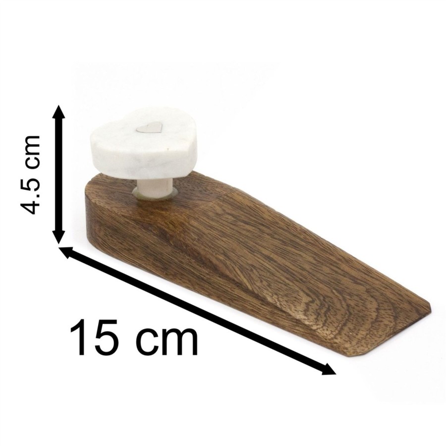 Home Accessories Carousel Shop Plain Doorstops | Heart Shaped Doorstop Wooden Door Wedge | Love Heart Decorative Door Stopper Wedge | Wooden Door Stop Wedge - Colour Varies One Supplied