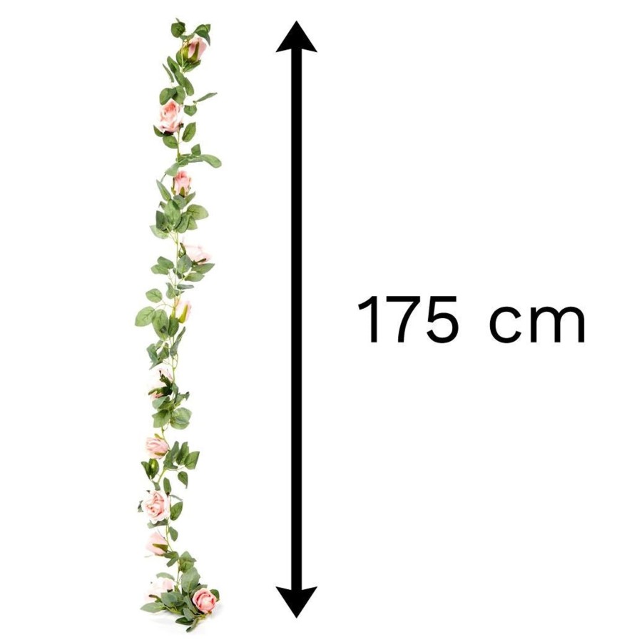 Home Accessories Carousel Shop Vases, Planters & Faux Flowers | 175Cm Artificial Rose Garland Flower | Faux Indoor Hanging Flower Decorations | Fake Pink Floral Garland Festoon