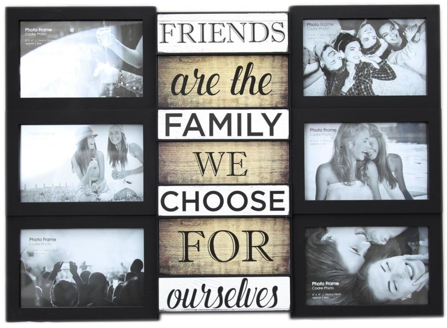 Home Accessories Carousel Shop Photo Frames | Wall Hanging Black Plastic Multiframe Collage Picture Quote Photo Frame ~ Friends