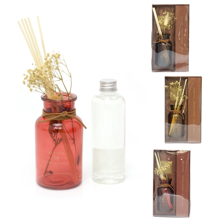 Home Accessories Carousel Shop Oil Burners & Diffusers | 200Ml Perfume Reed Diffuser Room Freshener | Air Freshener Reed Fragrance Diffuser Set | Floral Aroma Gift - One Supplied