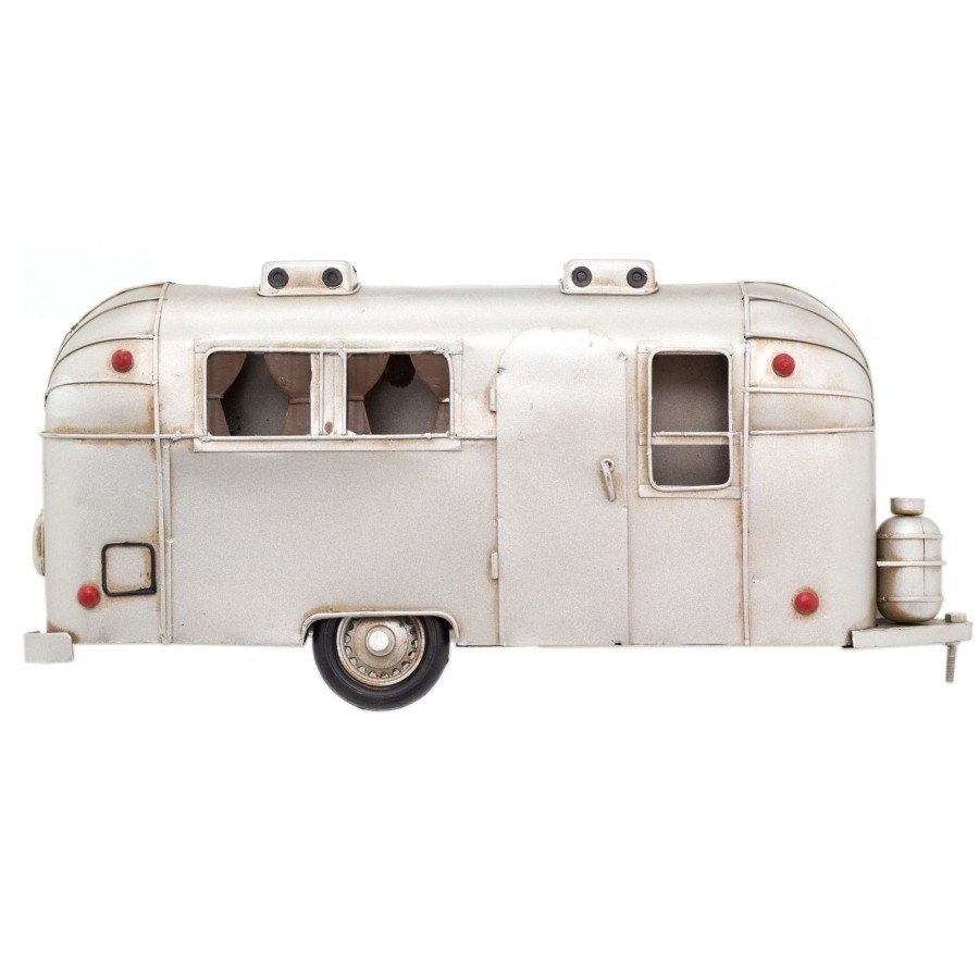 Home Accessories Carousel Shop Wall Decor & Mirrors | 38Cm Retro Camper Caravan Wall Mounted Tin Model | Vintage Metal American Airstream Trailer Hanging Decoration | Home Office Wall Art